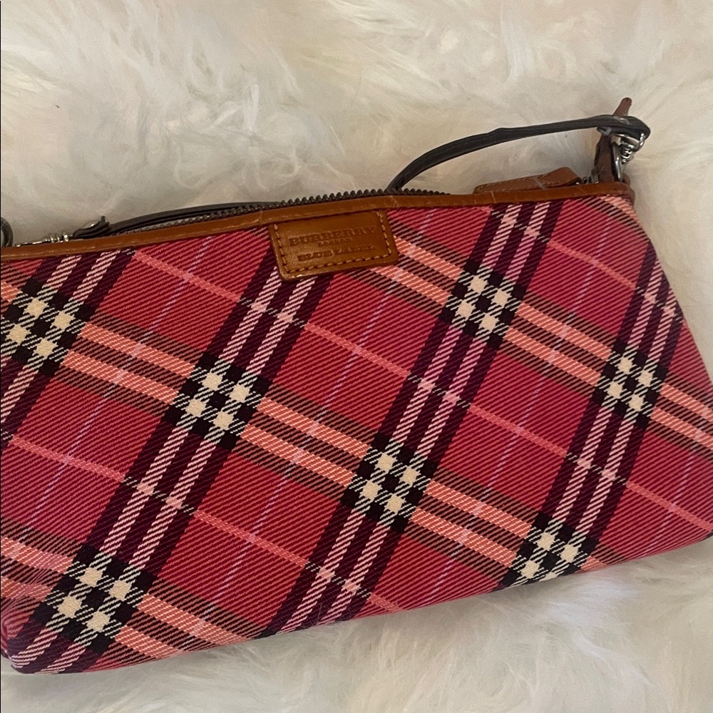 Burberry Pink and Brown Plaid Clutch